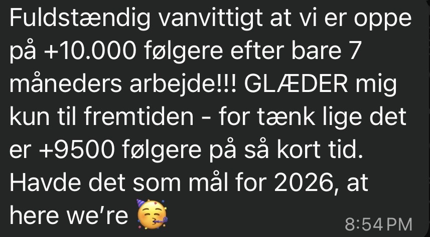 Besked fra en coach med resultater
